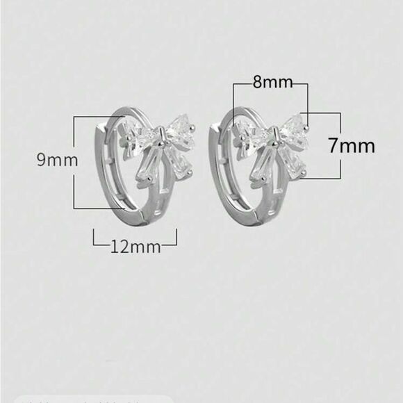 Bow Inlaid Zirconia Decorative Delicate Earrings - Picture 3 of 10